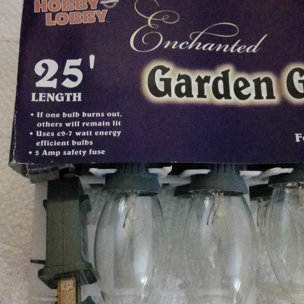 NWOT GARDEN GLOW ACCENT STRING LIGHTS 25' LENGTH
